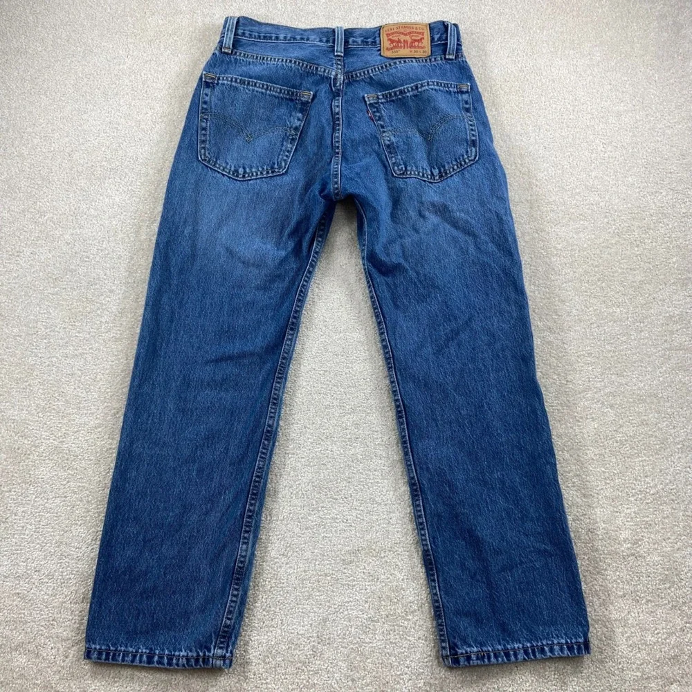 Levi's 555 Jeans Mens 30x30 Blue Classic Straight Leg Denim A7223-0011